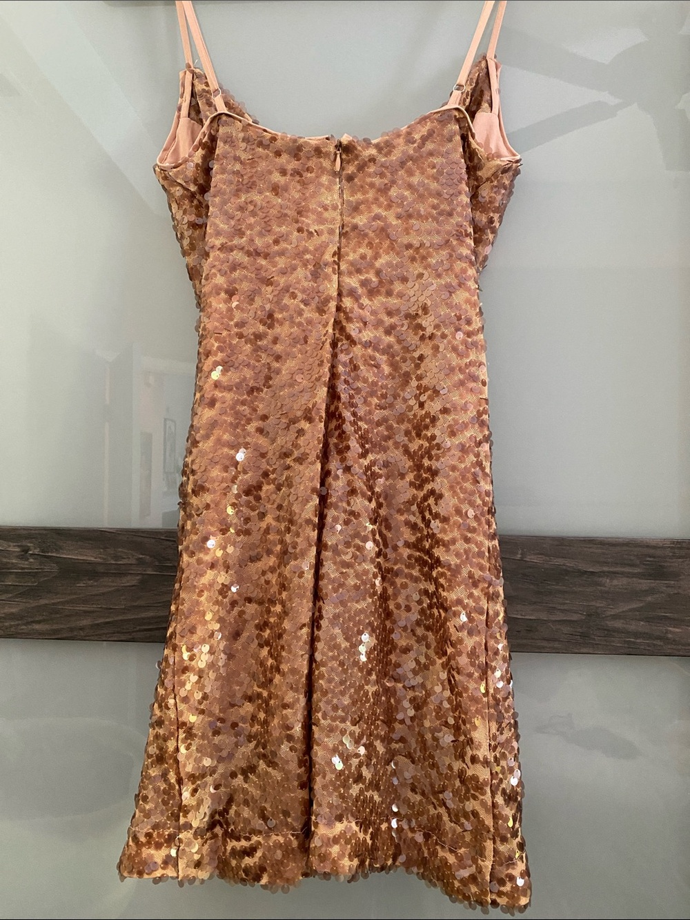 $118 msrp Astr Rose Gold Sequin Cowl Mini Dress xs - Picture 7 of 8